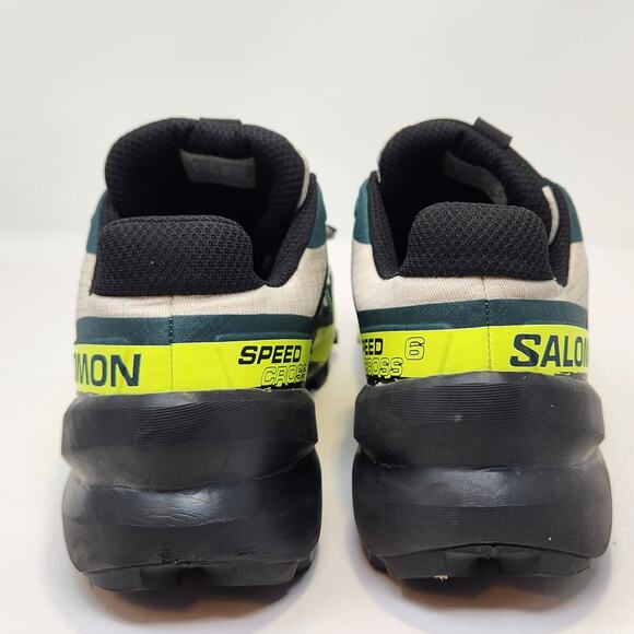 Salomon Mens Speedcross 6 GTX Trail Running Shoes Size 6 Black Green White - Picture 7 of 9